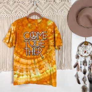 Tie Dye Come Together The Beatles Peace Love Graphic TShirt Size Medium